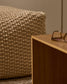 Pouf Mascarell in cotone e poliestere bianco 60 x 60 cm