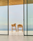Sgabello Galea in legno massello di teak e rattan sintetico da 75 cm FSC 100%