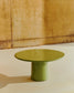 Tavolino da salotto Albanella in cemento con finitura verde lucido Ø 85 cm