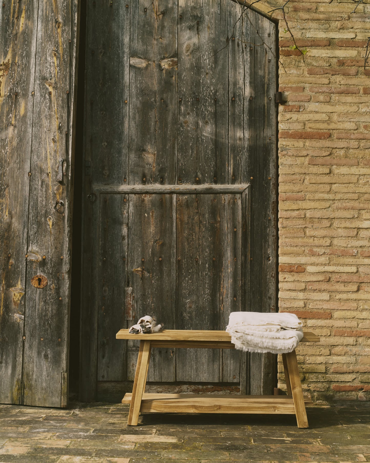Panca Safara in legno massello di teak ricilato 100 cm