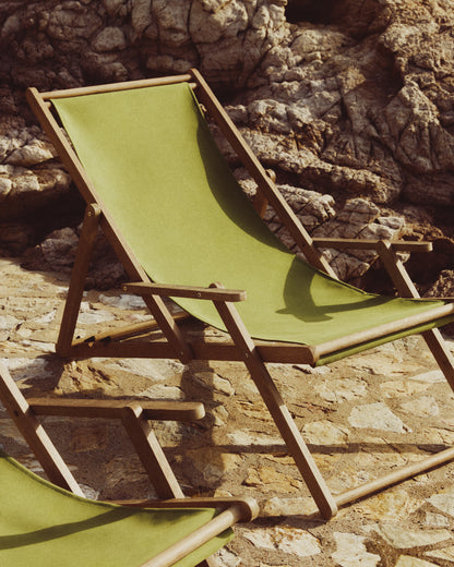 Amaca pieghevole da esterno Vilara verde in legno massiccio di acacia