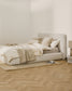 Letto sfoderabile Martina in ciniglia écru per materassi 180 x 200 cm