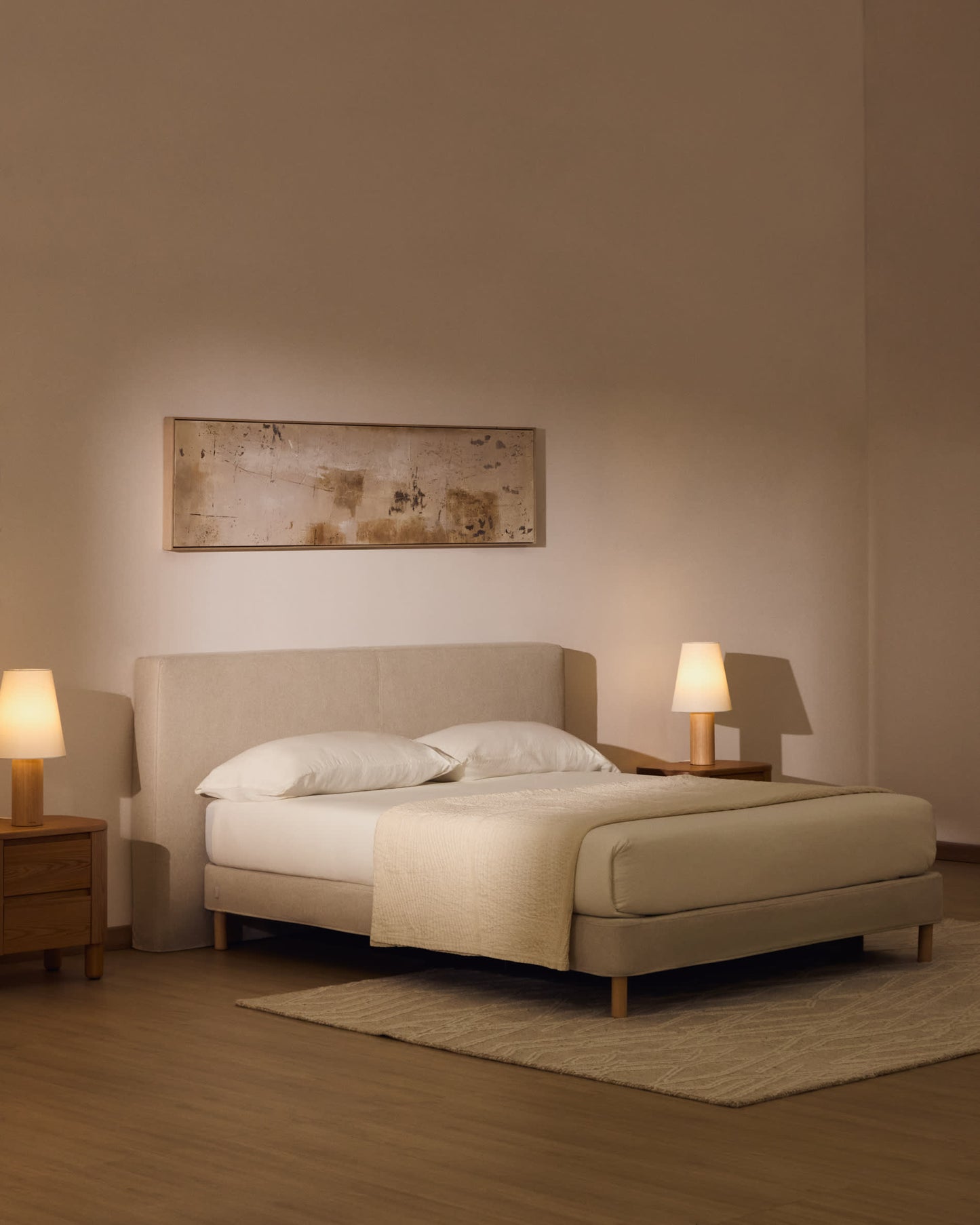 Testiera sfoderabile Blok écru per letto fino a 180 cm