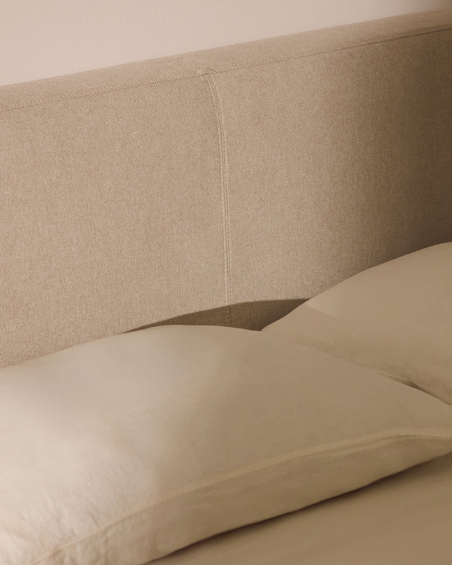 Testiera sfoderabile Blok écru per letto fino a 180 cm