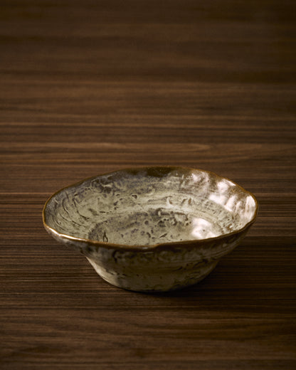 Piatto fondo Alenia in ceramica grigia