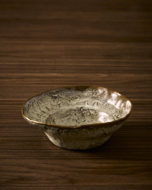 Piatto fondo Alenia in ceramica grigia