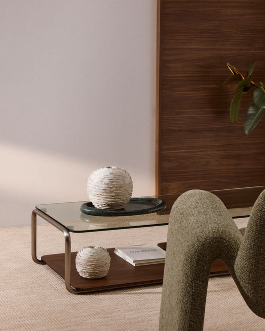 Vaso Evania in ceramica beige 21 cm