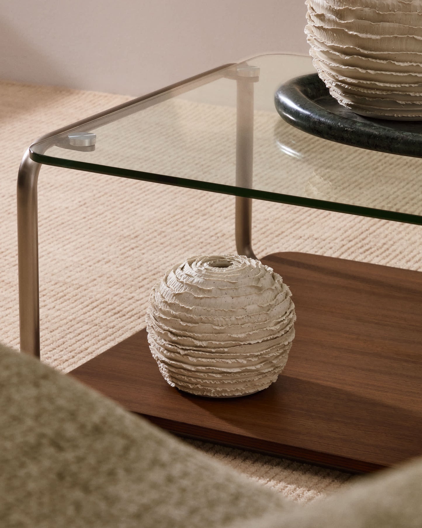 Vaso Evania in ceramica beige 15,5 cm