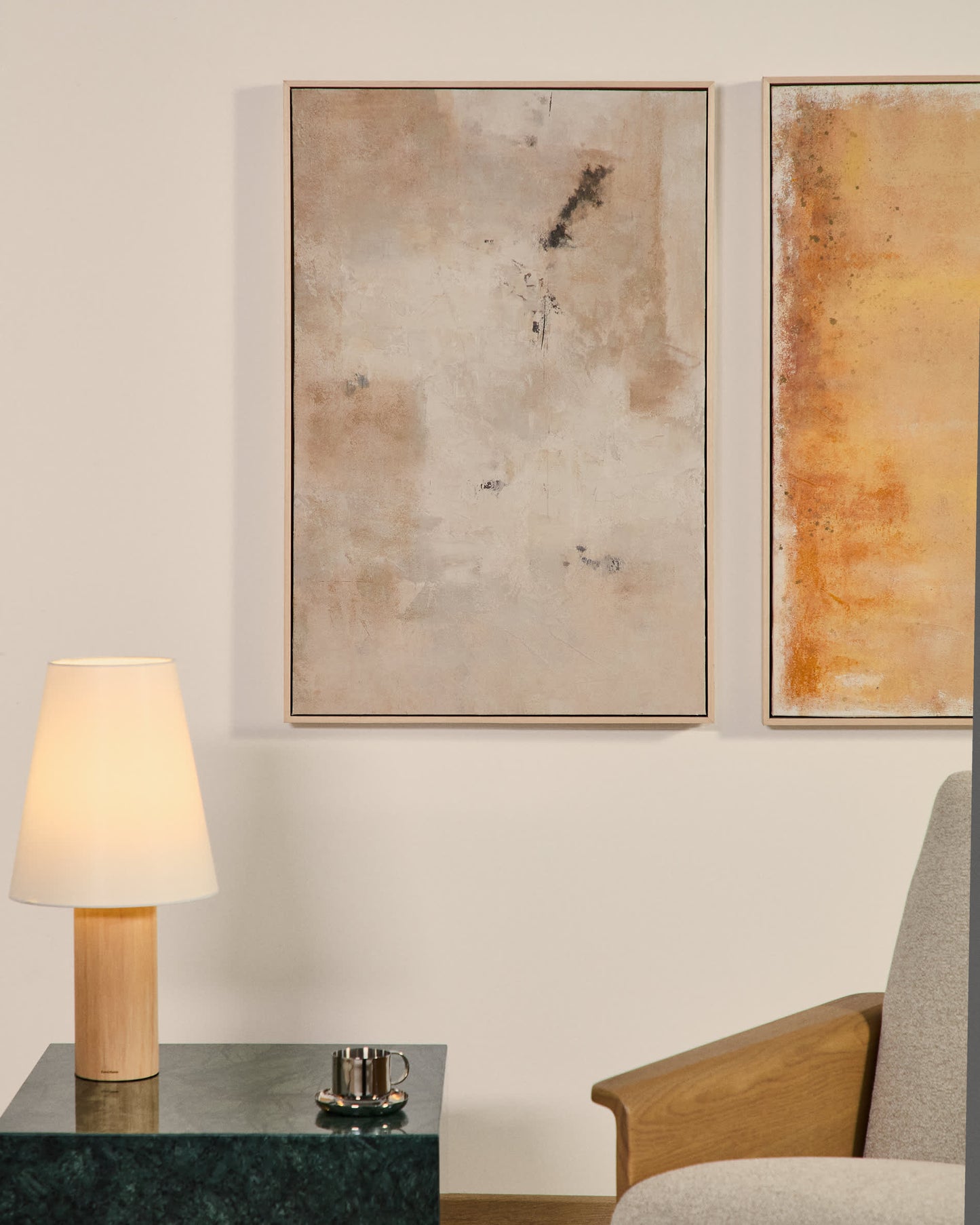 Quadro astratto Silpa beige 60 x 90 cm