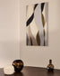 Tela astratta Marvilo grigio e senape 60 x 90 cm