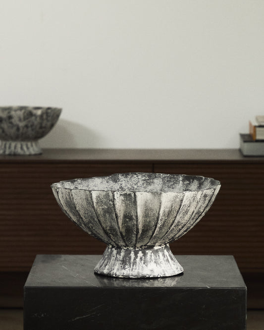 Centrotavola Valura in cartapesta grigio Ø 33 cm