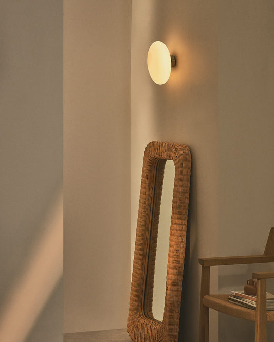 Lampada da parete Bamila in vetro fumé e nichel Ø 25 cm