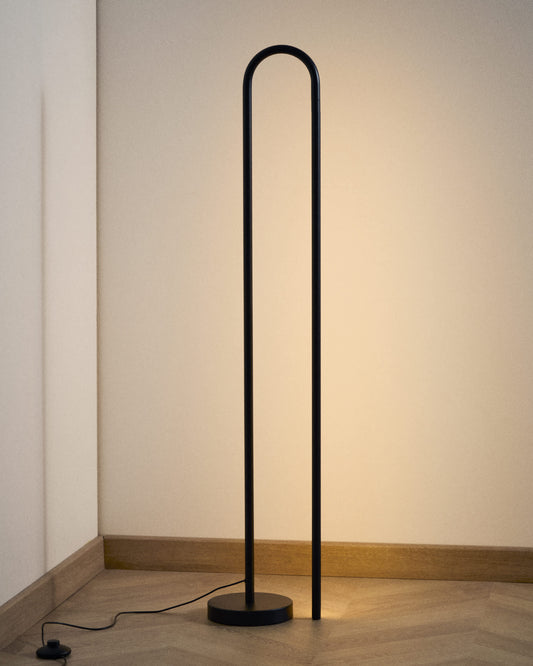 Piantana Bow in alluminio nero