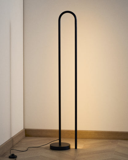 Piantana Bow in alluminio nero