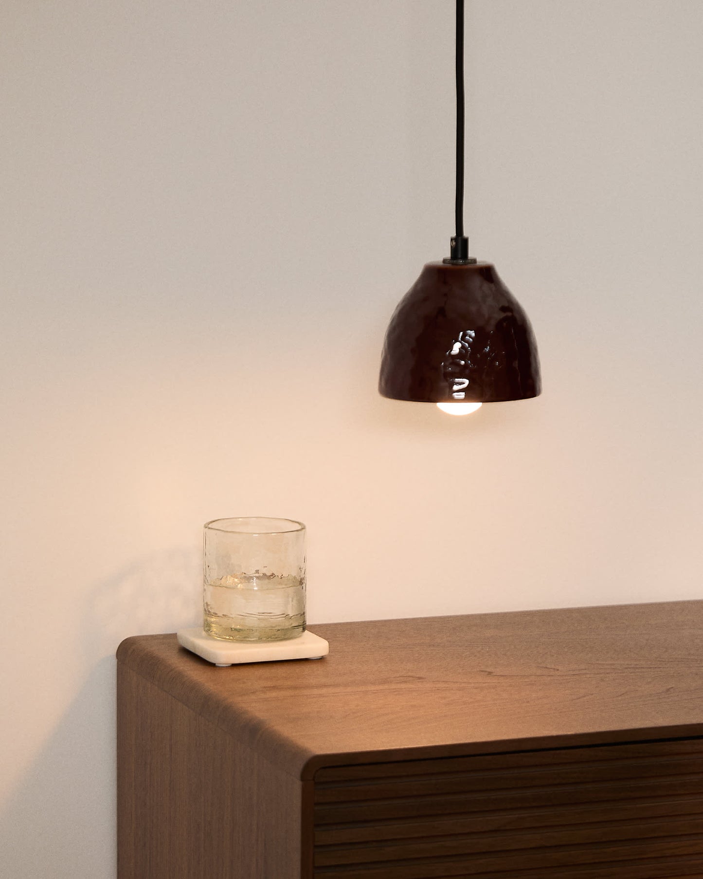 Lampada da soffitto Drava in ceramica bordeaux