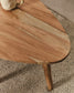 Tavolino da salotto Duvani in legno massiccio di acacia con finitura sbiancata Ø110 x 60 cm