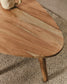 Tavolino da salotto Duvani in legno massiccio di acacia con finitura sbiancata Ø110 x 60 cm