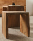 Set di 2 tavolini da appoggio a nido Lomiri in legno massiccio di acacia con finitura sbiancata 50x42 cm / 34x42 cm