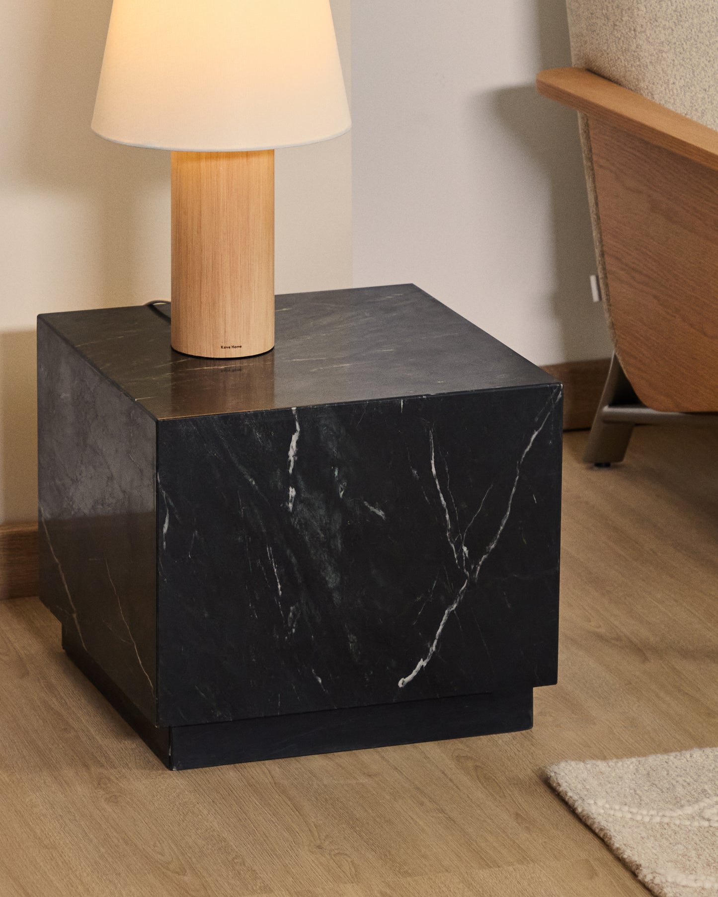 Tavolino da appoggio Sorein in marmo nero 50 x 50 cm