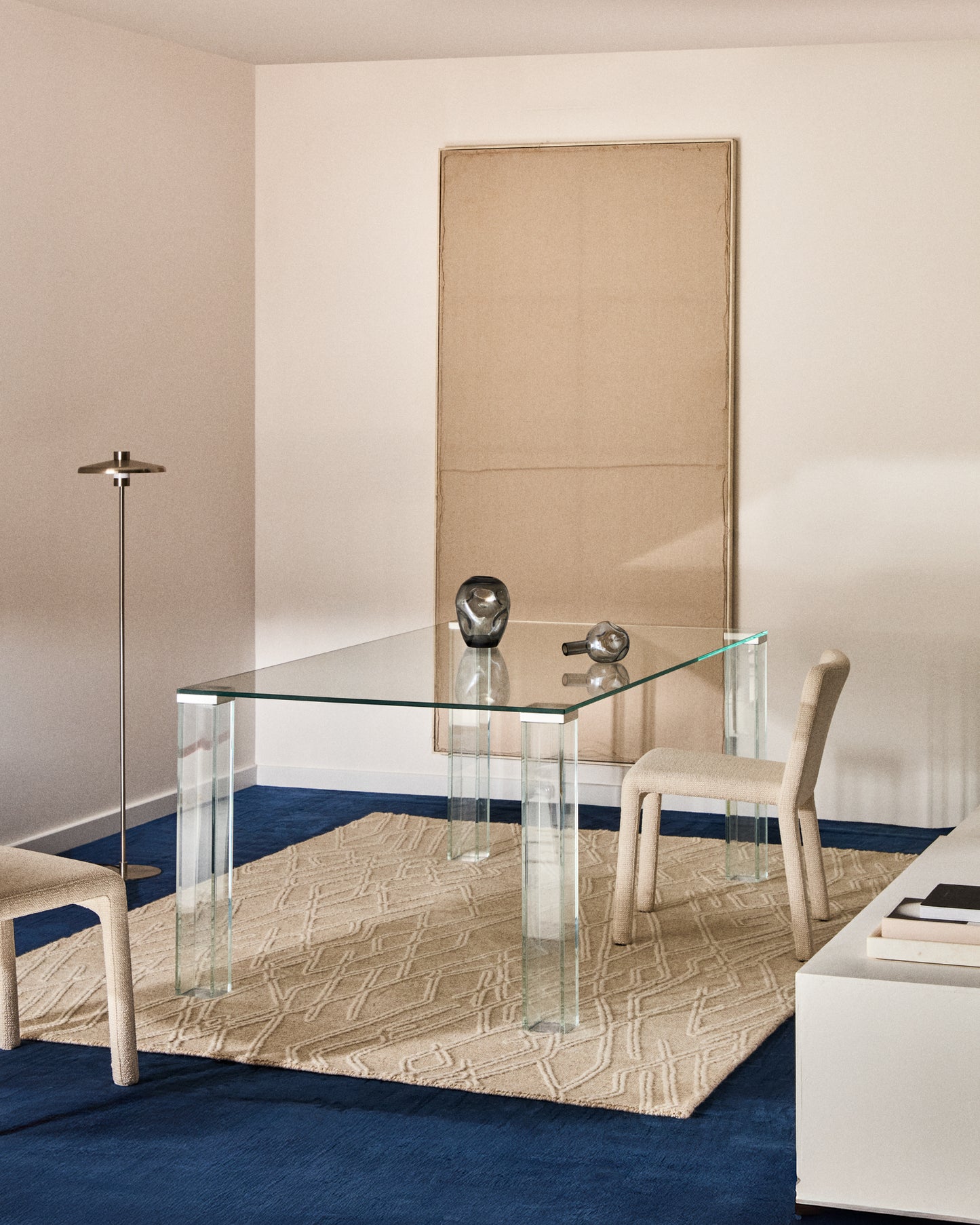 Tavolo Adularia in vetro temperato trasparente 160 x 90 cm