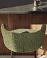 Sgabello Ciselia in shearling verde e acciaio nero altezza 75 cm