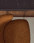 Sgabello Ciselia in ciniglia spessa terracotta e gambe in acciaio finitura nera 75 cm