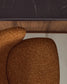 Sgabello Ciselia in ciniglia spessa terracotta e gambe in acciaio finitura nera 75 cm