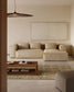 Divano Blok 3 posti in velluto a coste spesso color naturale con chaise longue destra 300 cm FSC Mix Credit