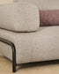 Divano Compo 2 posti beige grigiastro e struttura in metallo nero 200 cm