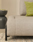 Modulo Compo 2 posti beige grigiastro con struttura metallica nera 200 cm
