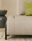 Modulo Compo 2 posti beige grigiastro con struttura metallica nera 200 cm