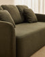 Divano letto Laira 3 posti in ciniglia verde scuro 218 cm