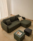 Divano letto Laira 3 posti in ciniglia verde scuro con chaise longue destra 246 cm