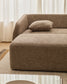 Divano letto Laira 3 posti in ciniglia tortora con chaise longue destra 246 cm