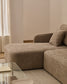 Divano letto Laira 3 posti in ciniglia tortora con chaise longue sinistra 246 cm