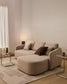 Divano letto Laira 3 posti in ciniglia beige con chaise longue destra 246 cm