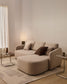 Divano letto Laira 3 posti in ciniglia beige con chaise longue destra 246 cm