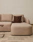 Divano letto Laira 3 posti in ciniglia beige con chaise longue destra 246 cm