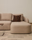 Divano letto Laira 3 posti in ciniglia beige con chaise longue destra 246 cm