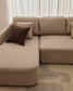 Divano letto Laira 3 posti in ciniglia beige con chaise longue sinistra 246 cm