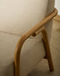 Poltrona Sylo in ciniglia beige e legno massiccio di frassino con finitura naturale