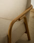 Poltrona Sylo in ciniglia beige e legno massiccio di frassino con finitura naturale