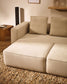 Divano letto Marela 3 posti in ciniglia beige 236 cm