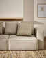 Divano letto Marela 3 posti in ciniglia beige 236 cm