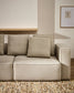 Divano letto Marela 3 posti in ciniglia beige 236 cm