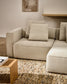 Divano letto Marela 3 posti con chaise longue destra in ciniglia beige 236 cm