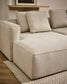 Divano letto Marela 3 posti con chaise longue sinistra in ciniglia beige 276 cm