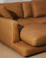 Divano Gala 4 posti in pelle con chaise longue sinistra marrone 300 cm