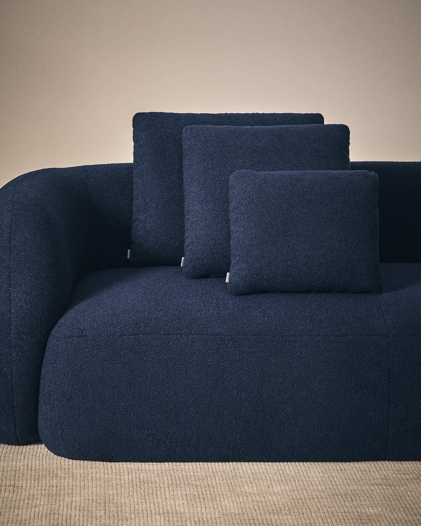 Cuscino Martina in bouclé blu navy 52 x 52 cm