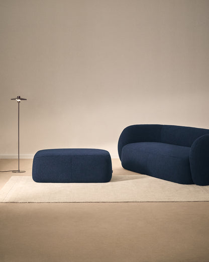 Poggiapiedi Martina in bouclé blu navy 123 x 85 cm